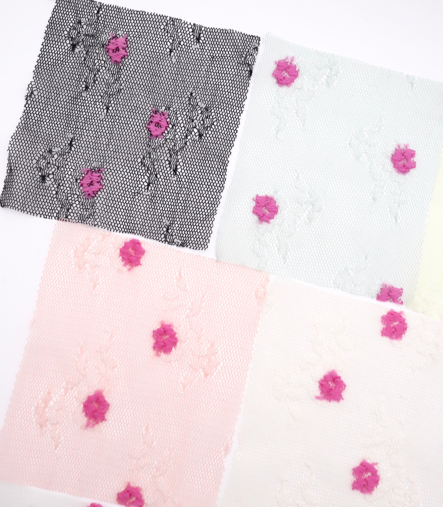 【25SS-450】ぷちふわ小花柄刺繍チュール　/0.5ｙあたり=～745円