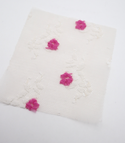 【25SS-450】ぷちふわ小花柄刺繍チュール　/0.5ｙあたり=～745円