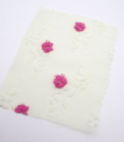 【25SS-450】ぷちふわ小花柄刺繍チュール　/0.5ｙあたり=～745円