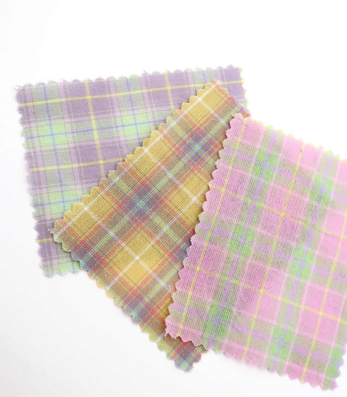 【25SS-414】古着っぽ先染めペールトーンマドラスチェック　/0.5ｙあたり=～715円