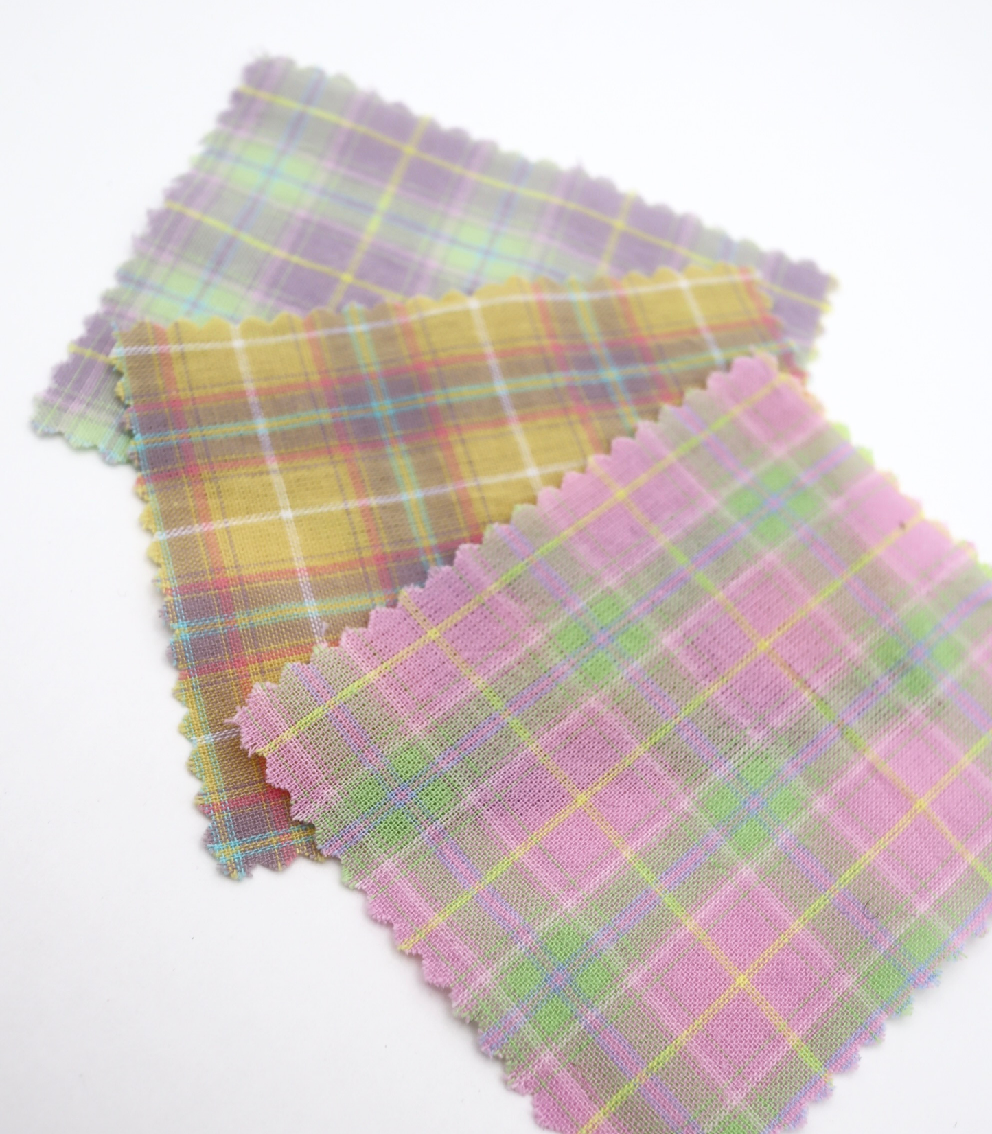 【25SS-414】古着っぽ先染めペールトーンマドラスチェック　/0.5ｙあたり=～715円