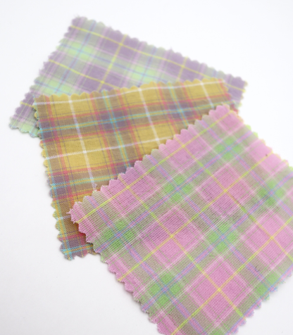 【25SS-414】古着っぽ先染めペールトーンマドラスチェック　/0.5ｙあたり=～715円