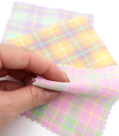 【25SS-414】古着っぽ先染めペールトーンマドラスチェック　/0.5ｙあたり=～715円