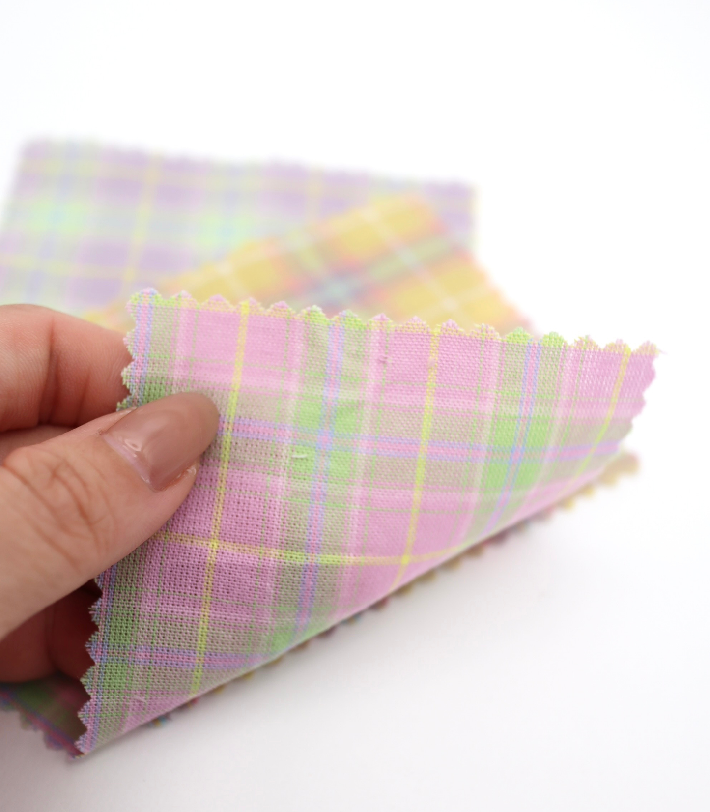 【25SS-414】古着っぽ先染めペールトーンマドラスチェック　/0.5ｙあたり=～715円