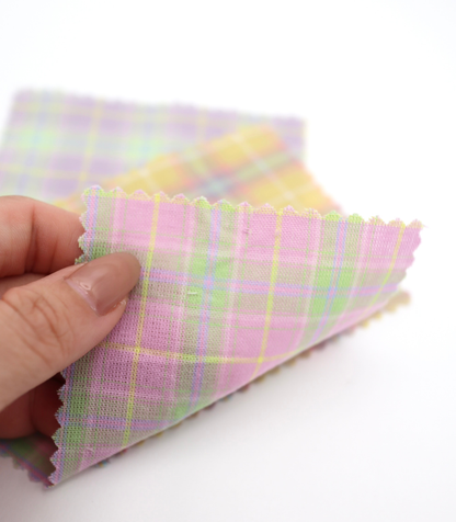 【25SS-414】古着っぽ先染めペールトーンマドラスチェック　/0.5ｙあたり=～715円