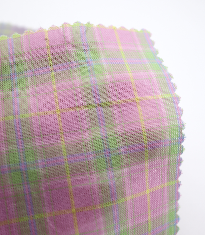 【25SS-414】古着っぽ先染めペールトーンマドラスチェック　/0.5ｙあたり=～715円