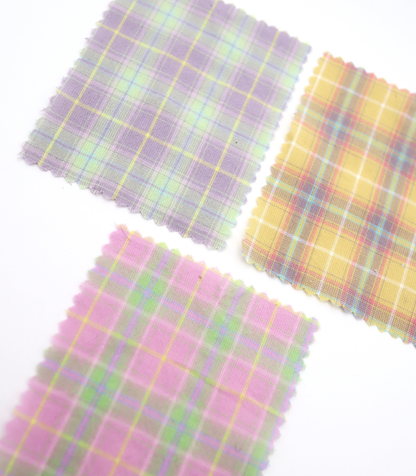 【25SS-414】古着っぽ先染めペールトーンマドラスチェック　/0.5ｙあたり=～715円