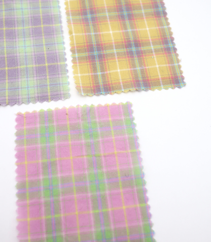 【25SS-414】古着っぽ先染めペールトーンマドラスチェック　/0.5ｙあたり=～715円