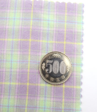 【25SS-414】古着っぽ先染めペールトーンマドラスチェック　/0.5ｙあたり=～715円