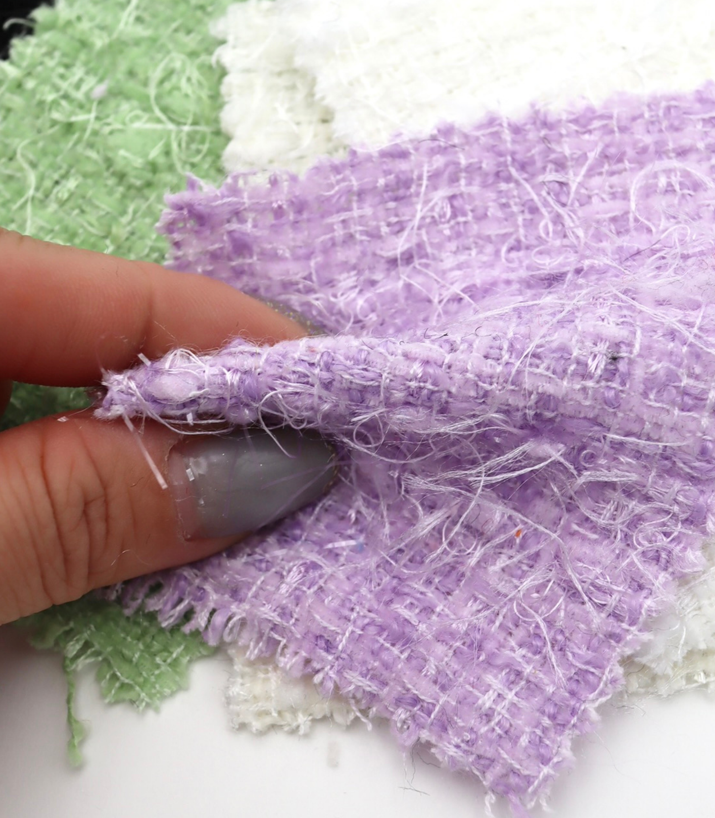 【25SS-158】キラキラフリンジミックスツイード　/0.5ｙあたり = ～1075円