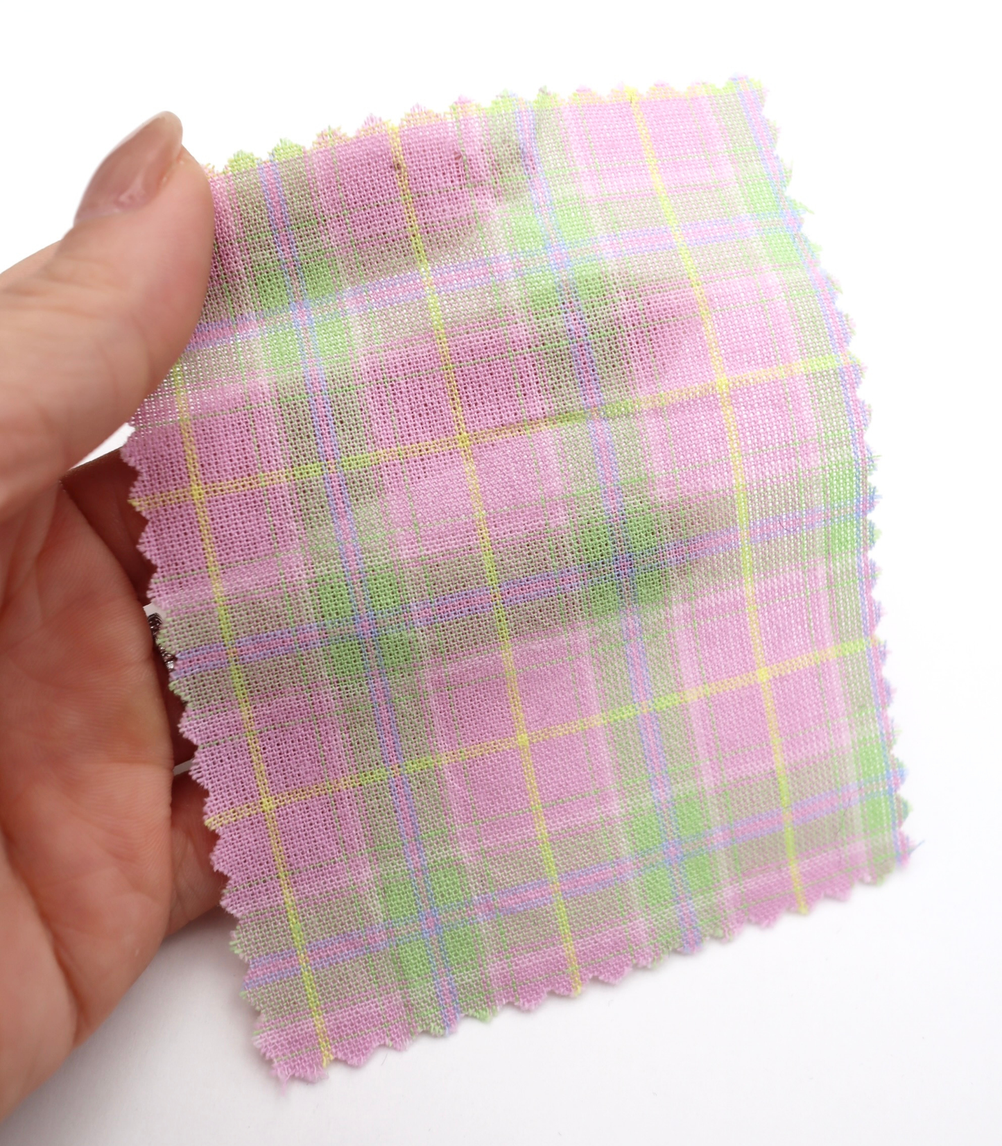 【25SS-414】古着っぽ先染めペールトーンマドラスチェック　/0.5ｙあたり=～715円