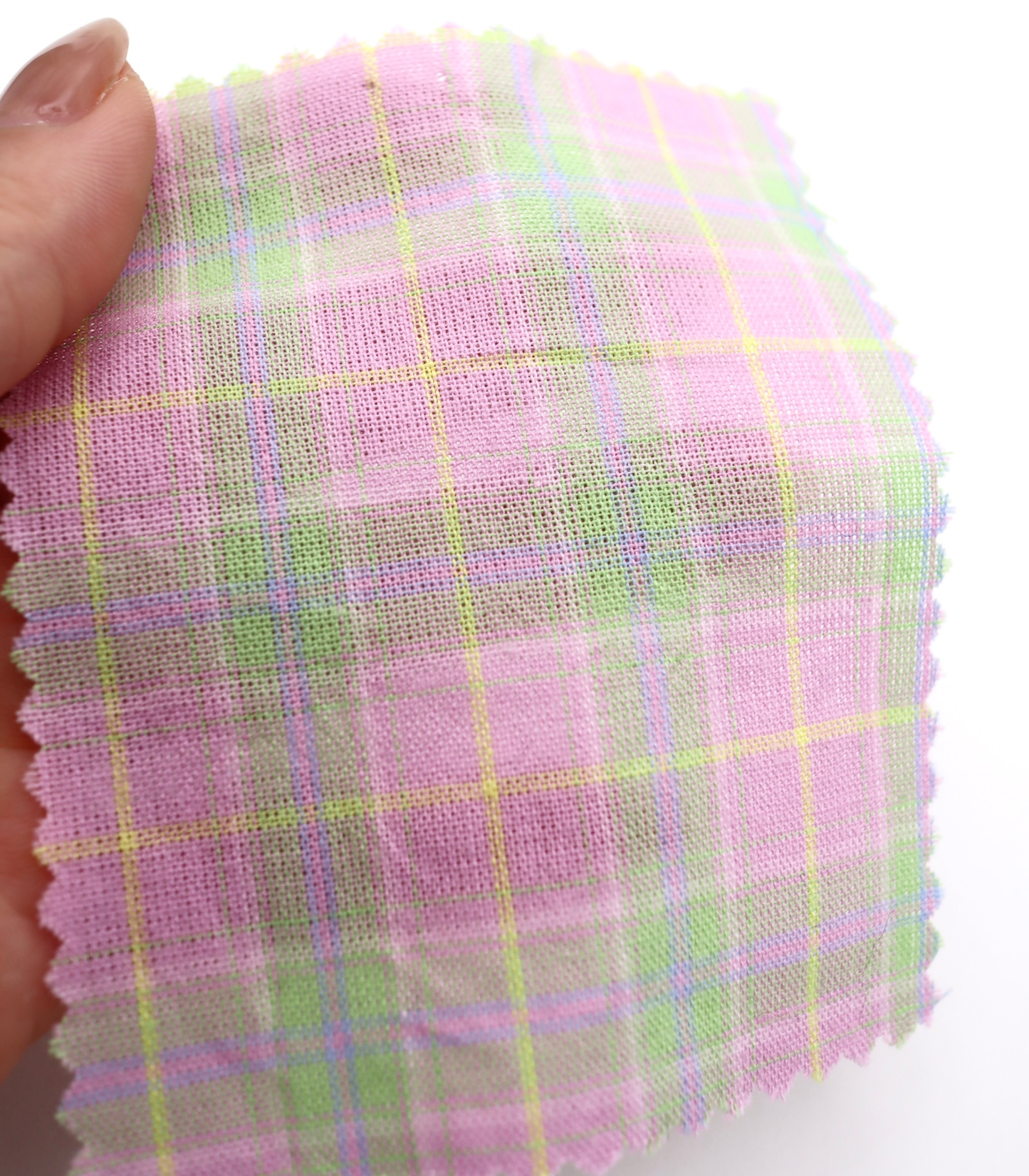 【25SS-414】古着っぽ先染めペールトーンマドラスチェック　/0.5ｙあたり=～715円