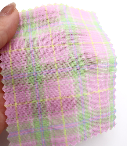 【25SS-414】古着っぽ先染めペールトーンマドラスチェック　/0.5ｙあたり=～715円