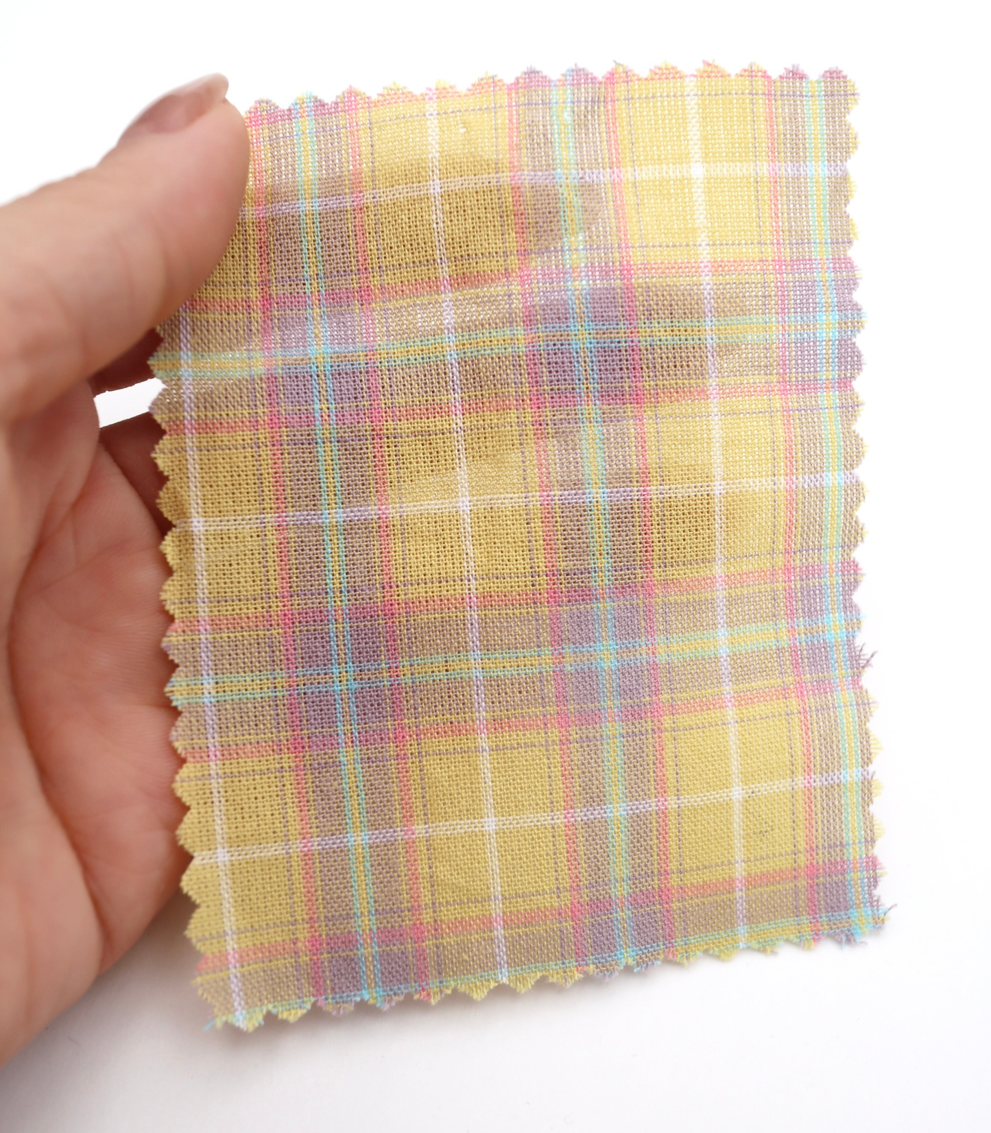 【25SS-414】古着っぽ先染めペールトーンマドラスチェック　/0.5ｙあたり=～715円