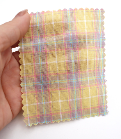 【25SS-414】古着っぽ先染めペールトーンマドラスチェック　/0.5ｙあたり=～715円