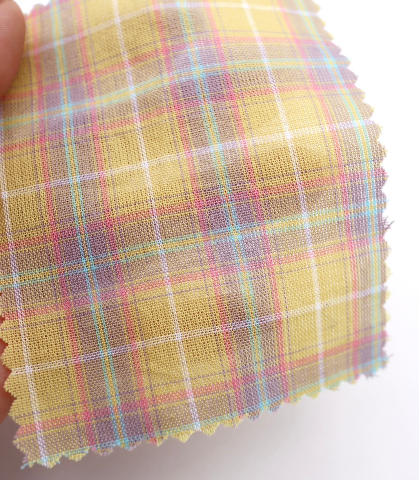 【25SS-414】古着っぽ先染めペールトーンマドラスチェック　/0.5ｙあたり=～715円