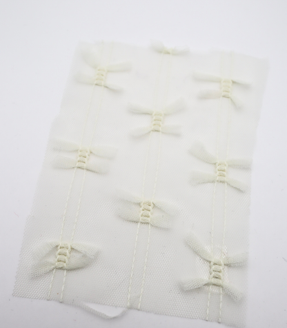 【25SS-403】立体リボン付きストライプステッチチュール　/0.5ｙあたり=～725円