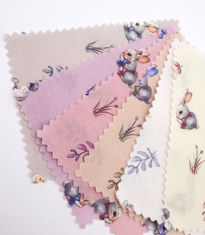 【25SS-405】うさちゃん×草花プリント綿ローン　/0.5ｙあたり=～850円