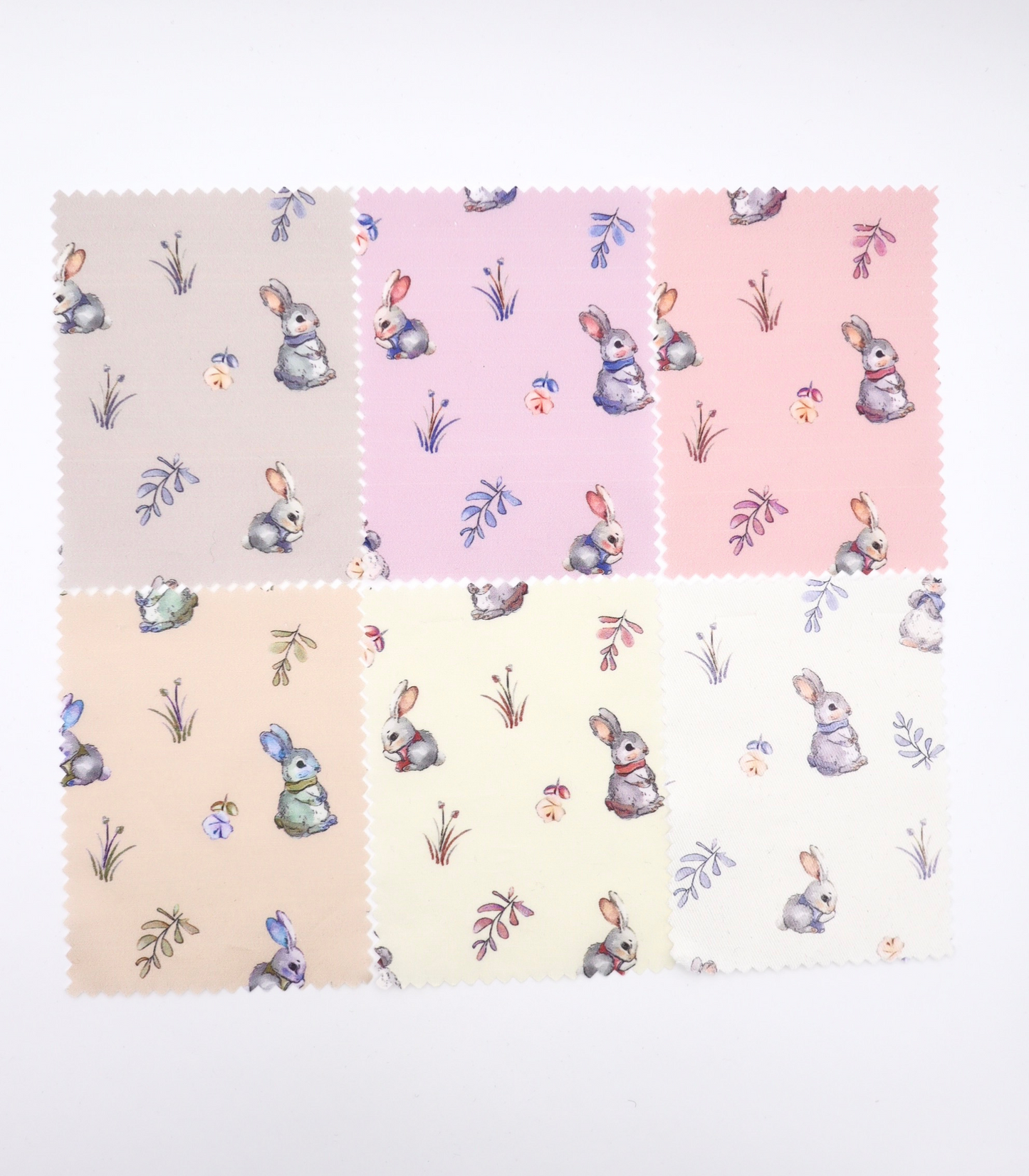 【25SS-405】うさちゃん×草花プリント綿ローン　/0.5ｙあたり=～850円