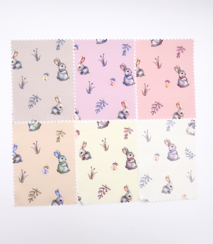 【25SS-405】うさちゃん×草花プリント綿ローン　/0.5ｙあたり=～850円