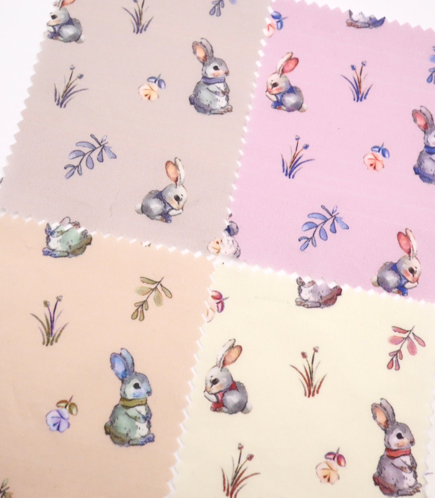 【25SS-405】うさちゃん×草花プリント綿ローン　/0.5ｙあたり=～850円