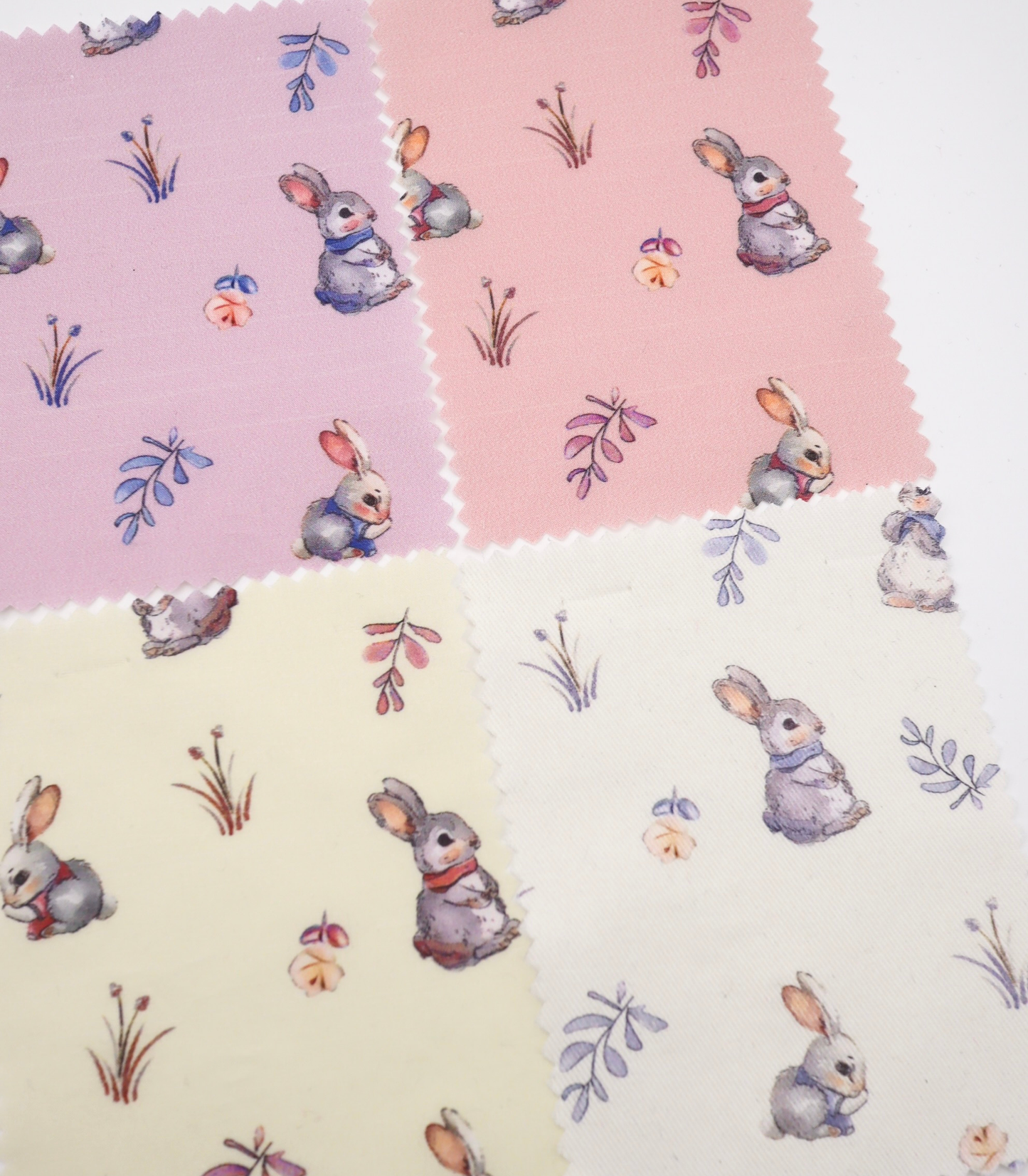 【25SS-405】うさちゃん×草花プリント綿ローン　/0.5ｙあたり=～850円