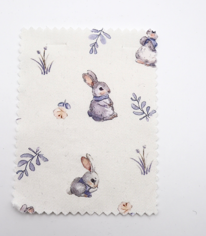 【25SS-405】うさちゃん×草花プリント綿ローン　/0.5ｙあたり=～850円