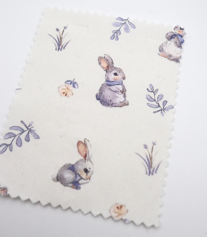 【25SS-405】うさちゃん×草花プリント綿ローン　/0.5ｙあたり=～850円