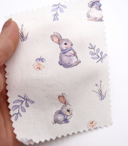 【25SS-405】うさちゃん×草花プリント綿ローン　/0.5ｙあたり=～850円