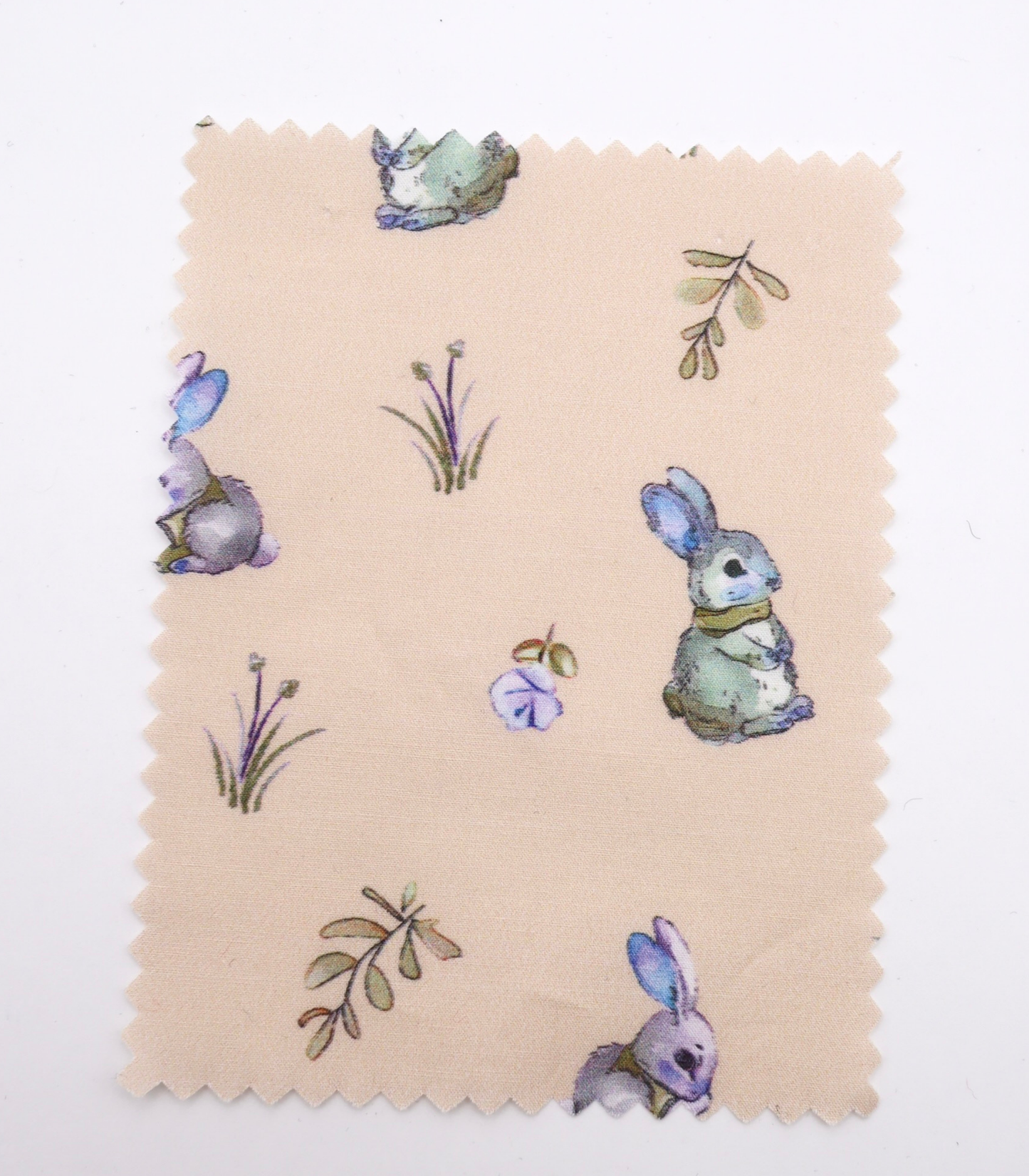 【25SS-405】うさちゃん×草花プリント綿ローン　/0.5ｙあたり=～850円
