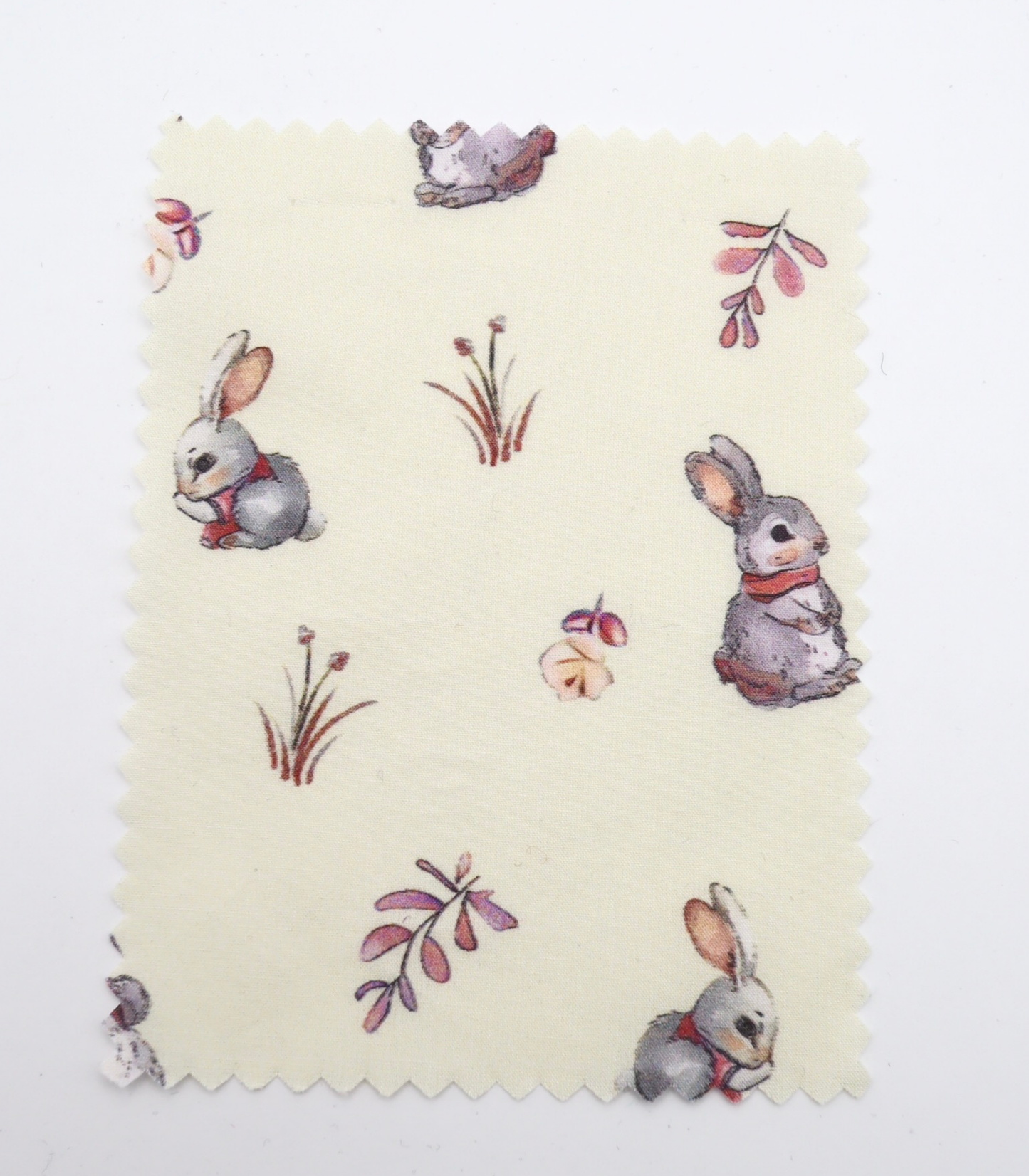 【25SS-405】うさちゃん×草花プリント綿ローン　/0.5ｙあたり=～850円