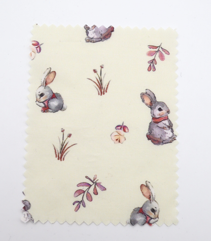 【25SS-405】うさちゃん×草花プリント綿ローン　/0.5ｙあたり=～850円
