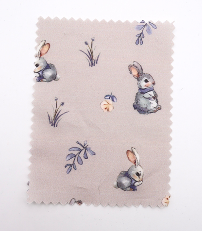 【25SS-405】うさちゃん×草花プリント綿ローン　/0.5ｙあたり=～850円