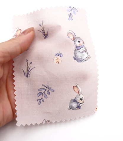 【25SS-405】うさちゃん×草花プリント綿ローン　/0.5ｙあたり=～850円
