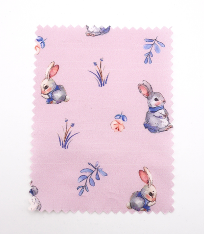 【25SS-405】うさちゃん×草花プリント綿ローン　/0.5ｙあたり=～850円