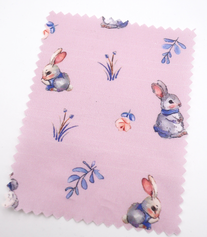 【25SS-405】うさちゃん×草花プリント綿ローン　/0.5ｙあたり=～850円