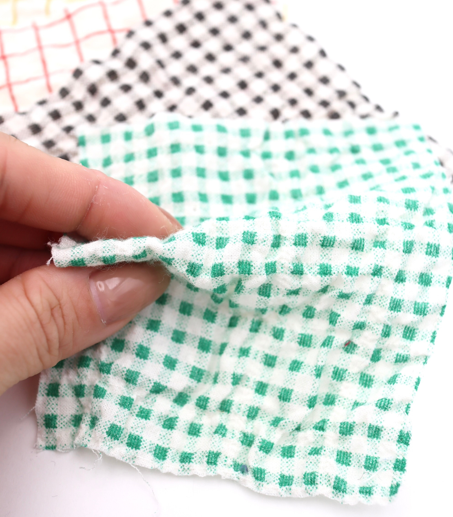 【25SS-436】チェックプリントしぼしぼシャーリング　/0.5ｙあたり=～835円