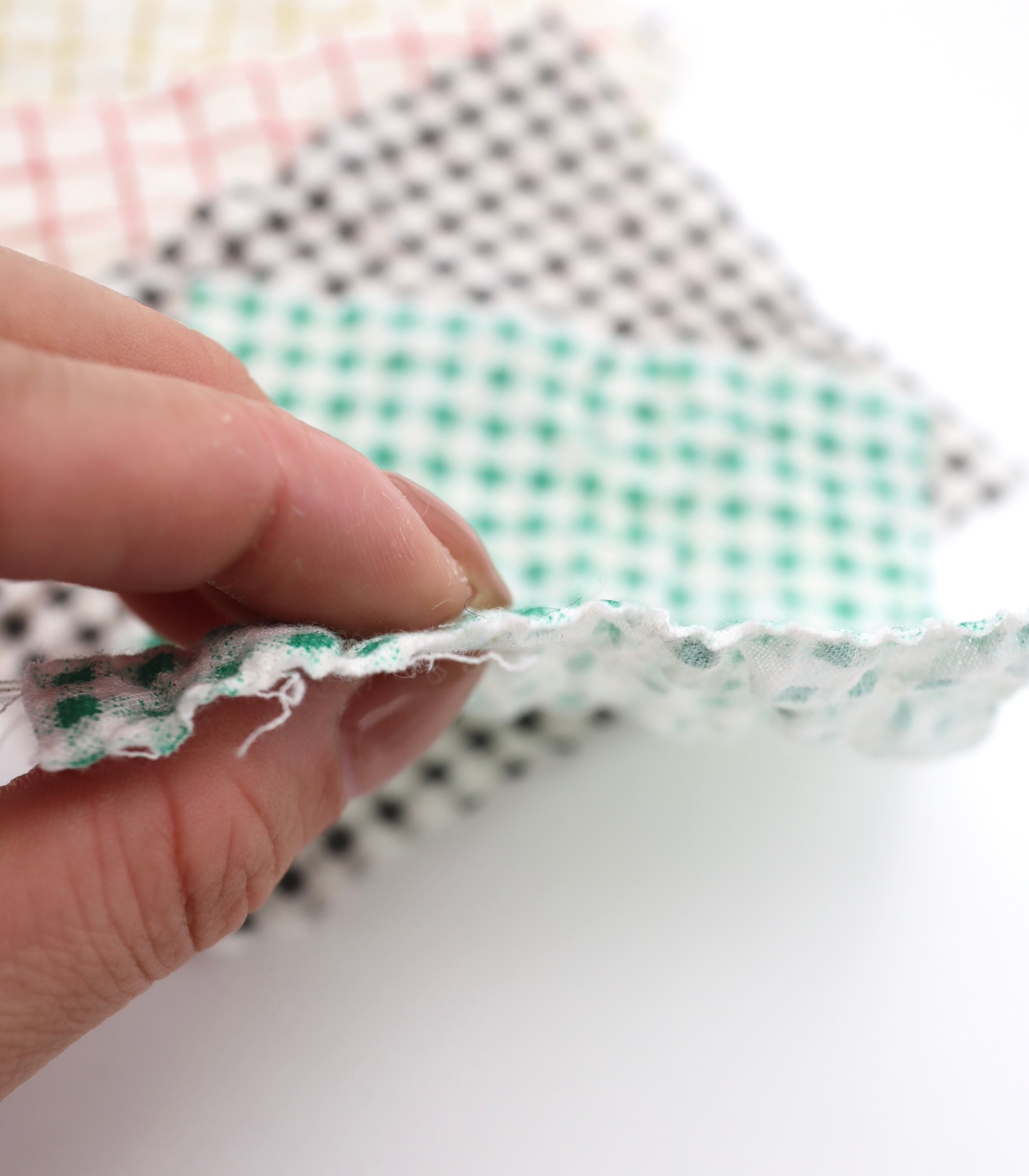 【25SS-436】チェックプリントしぼしぼシャーリング　/0.5ｙあたり=～835円