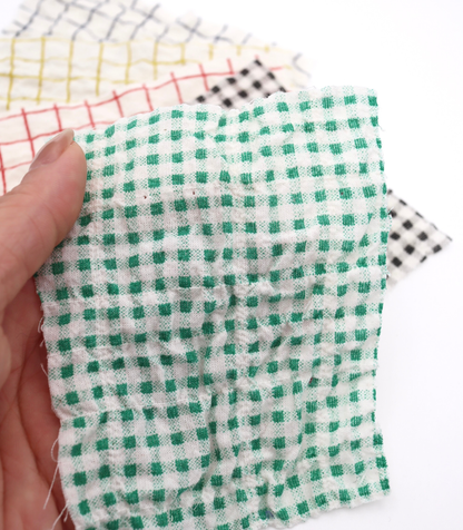 【25SS-436】チェックプリントしぼしぼシャーリング　/0.5ｙあたり=～835円