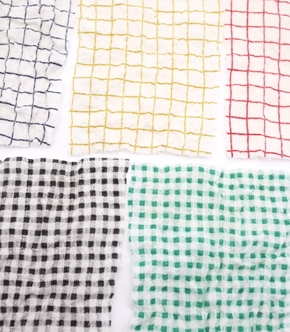 【25SS-436】チェックプリントしぼしぼシャーリング　/0.5ｙあたり=～835円