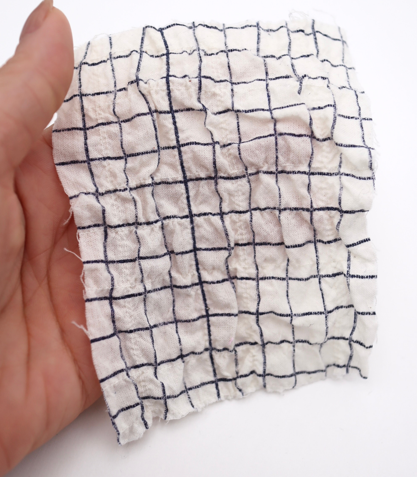 【25SS-436】チェックプリントしぼしぼシャーリング　/0.5ｙあたり=～835円