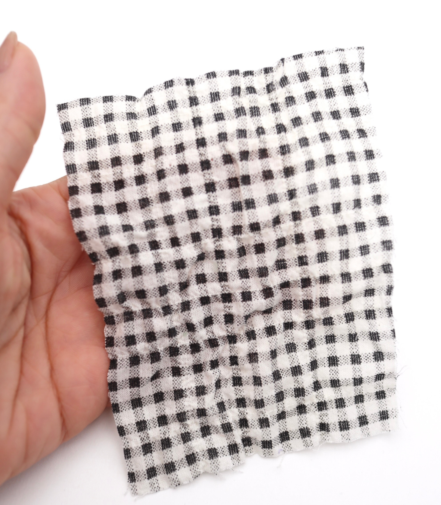 【25SS-436】チェックプリントしぼしぼシャーリング　/0.5ｙあたり=～835円