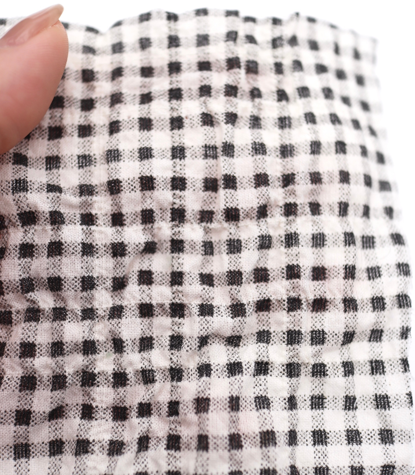 【25SS-436】チェックプリントしぼしぼシャーリング　/0.5ｙあたり=～835円