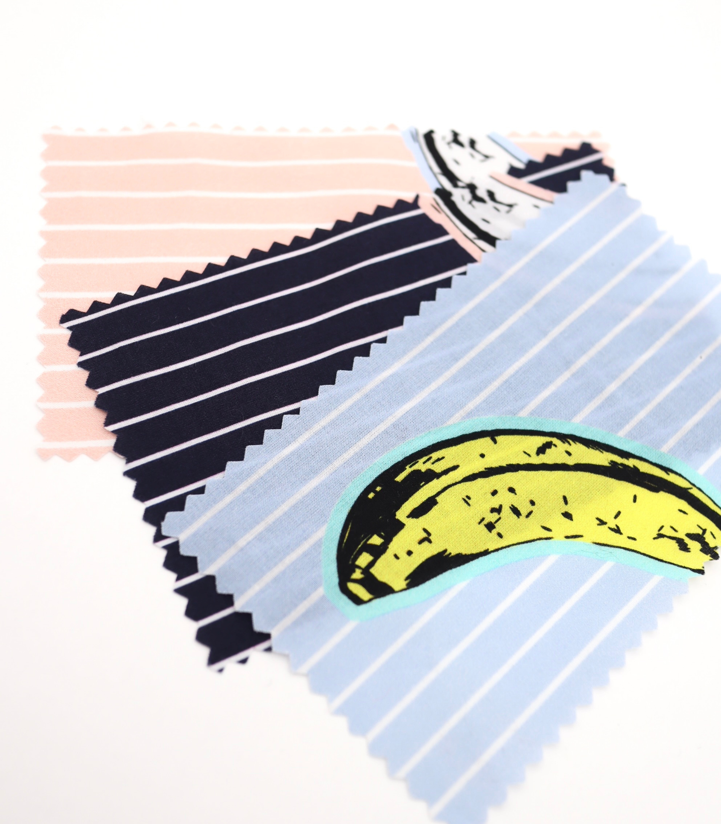 【25SS-430】腐りはじめバナナ×ストライププリント綿ローン　/0.5ｙあたり=～810円