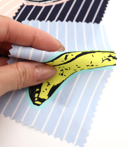 【25SS-430】腐りはじめバナナ×ストライププリント綿ローン　/0.5ｙあたり=～810円