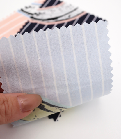 【25SS-430】腐りはじめバナナ×ストライププリント綿ローン　/0.5ｙあたり=～810円