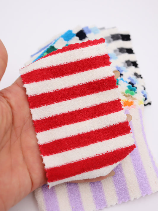 TC片面パイルボーダー生地　マリン調【26SS-032】