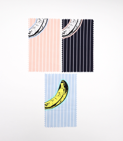 【25SS-430】腐りはじめバナナ×ストライププリント綿ローン　/0.5ｙあたり=～810円