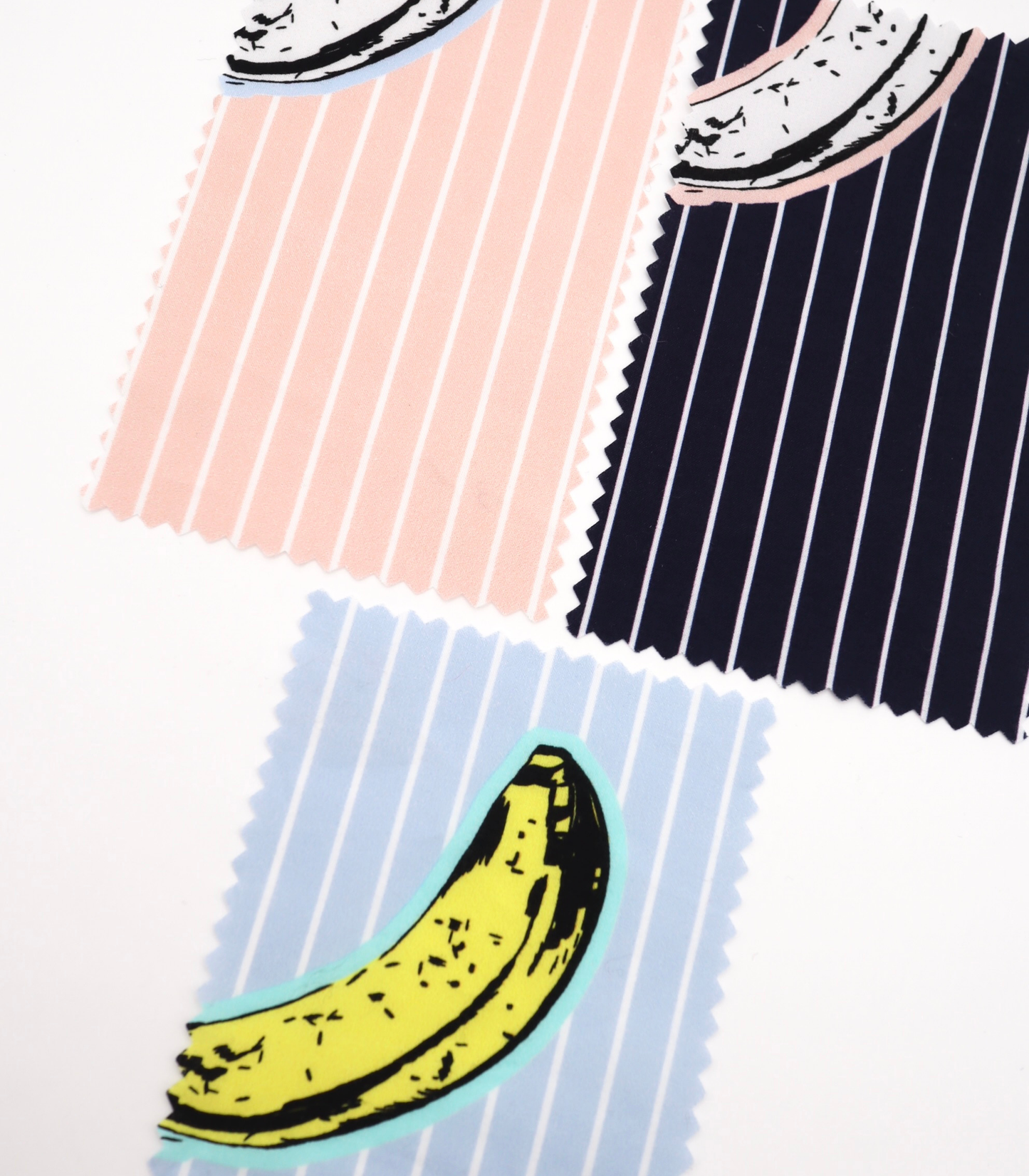 【25SS-430】腐りはじめバナナ×ストライププリント綿ローン　/0.5ｙあたり=～810円