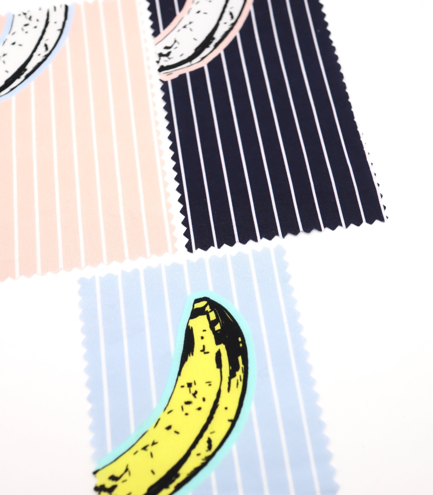 【25SS-430】腐りはじめバナナ×ストライププリント綿ローン　/0.5ｙあたり=～810円